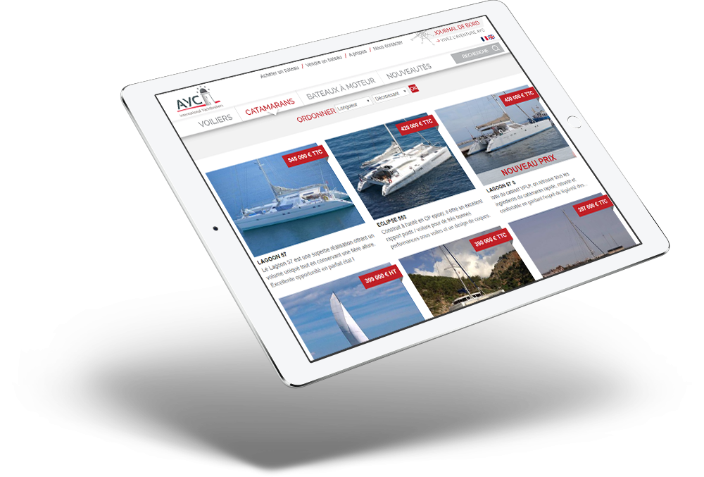 site internet AYC Yachtbrokers